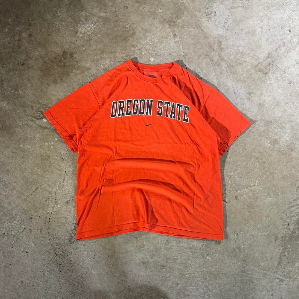 Y2K Orange Nike Oregon State University Beavers Center Swoosh T-Shirt